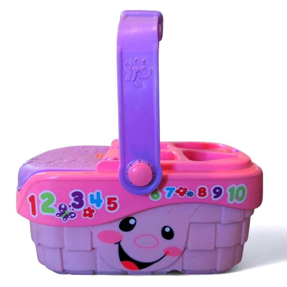 Fisher Price Toddler Laugh Learn Picnic Basket Plastic Pink Shape Sorter Baby